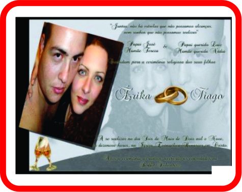 CONVITES DE CASAMENTO  A PARTIR 20X15 100 UNDS